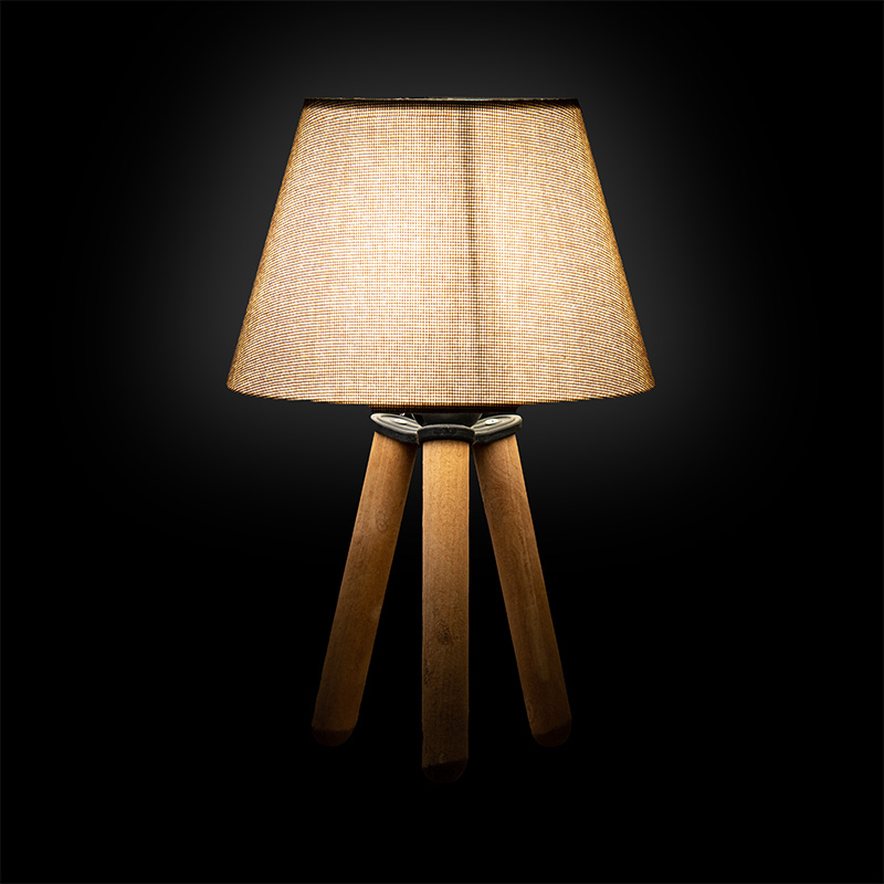Llambë tavoline PWL-1071 pakoworld E27 bezhë kafe-arrë D22x32cm