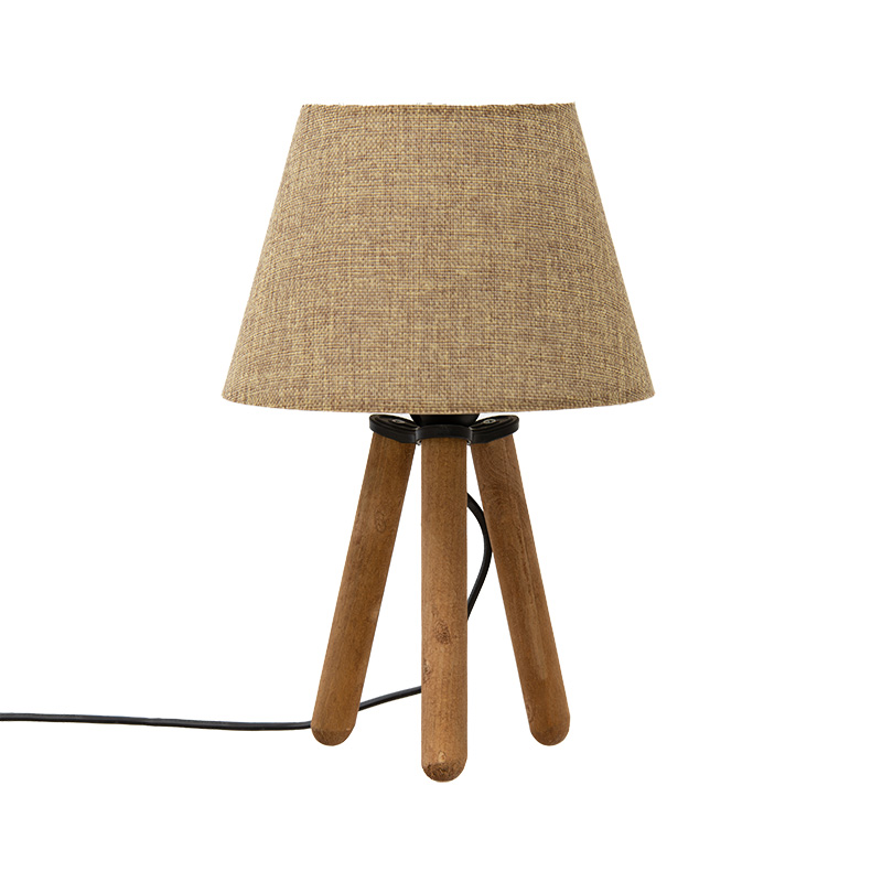Llambë tavoline PWL-1071 pakoworld E27 bezhë kafe-arrë D22x32cm