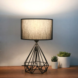 Llamba tavoline PWL-1079 pakoworld E27 e zezë D24x41cm