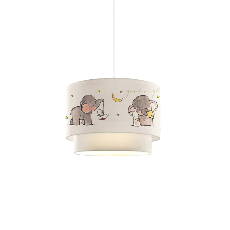 Llambë tavani për fëmijë PWL-1096 pakoworld E27 e bardhë-gri D30x20cm
