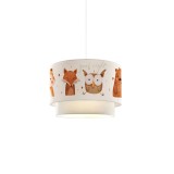 Ndriçues tavani për fëmijë PWL-1096 pakoworld E27 i bardhë-tullë e kuqe D30x20cm