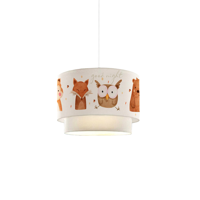 Ndriçues tavani për fëmijë PWL-1096 pakoworld E27 i bardhë-tullë e kuqe D30x20cm