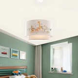 Ndriçues tavani për fëmijë PWL-1097 pakoworld E27 bardhë-gri-portokalli D30x20cm