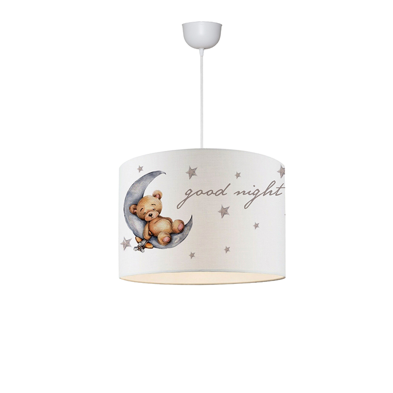 Llambë tavani për fëmijë PWL-1098 pakoworld E27 e bardhë-gri D28x20cm