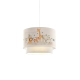 Ndriçues tavani për fëmijë PWL-1097 pakoworld E27 i bardhë-portokalli D30x20cm