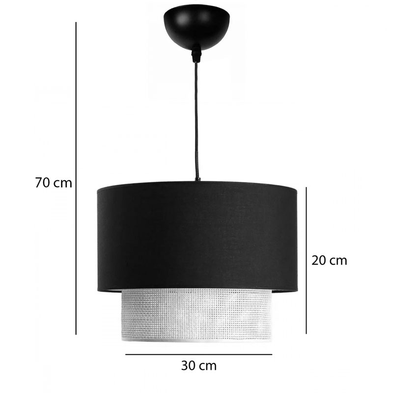 Llamba tavani Fersa pakoworld e zezë-natyrale D30x20cm