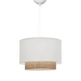 Llambë tavani Newbay pakoworld pëlhurë dhe mat në ngjyrë të bardhë-natyrale D30x20cm