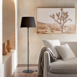 Llambë dyshemeje Lumider pakoworld E27 pëlhurë-metal i zi D35x152cm