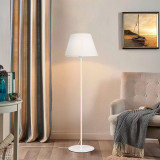 Llambë dyshemeje Lumider pakoworld E27 pëlhurë-metal i bardhë D35x152cm