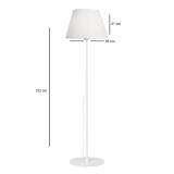 Llambë dyshemeje Lumider pakoworld E27 pëlhurë-metal i bardhë D35x152cm