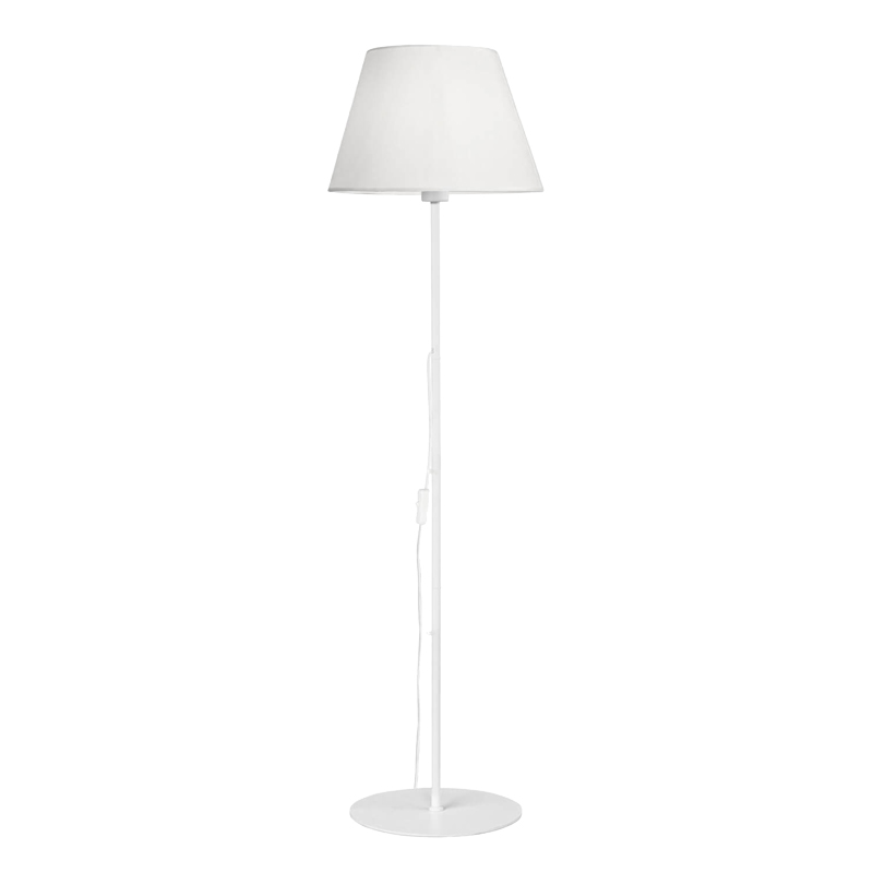 Llambë dyshemeje Lumider pakoworld E27 pëlhurë-metal i bardhë D35x152cm