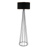 Llambë dyshemeje Firdo I pakoworld E27 pëlhurë-metal i zi Φ38x121cm