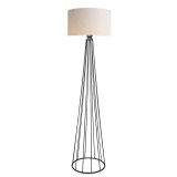 Llambë dyshemeje Firdo I pakoworld E27 pëlhurë krem -metal i zi Φ38x121cm