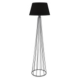 Llambë dyshemeje Firdo II pakoworld E27 pëlhurë-metal i zi Φ38x121cm
