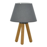 Llambë tavoline PWL-1071 pakoworld E27 gri-arrë D22x32cm