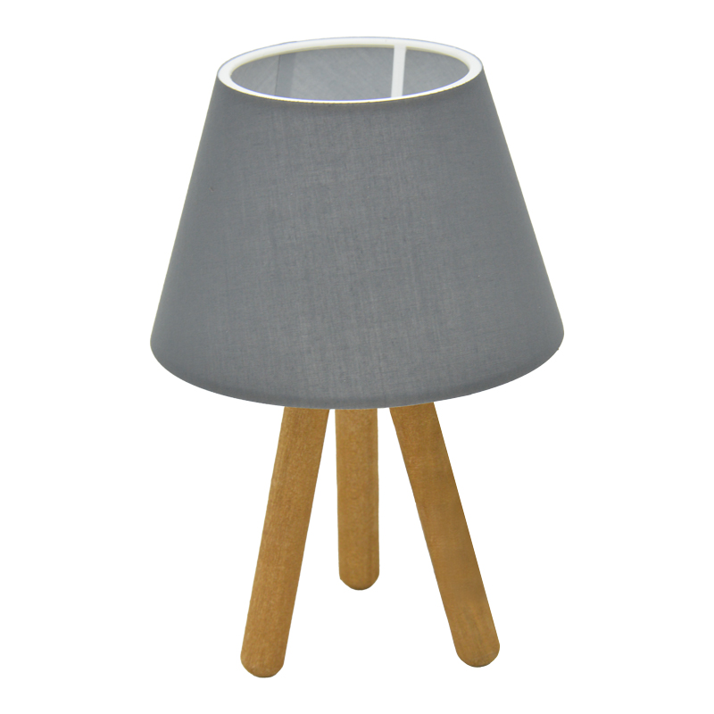 Llambë tavoline PWL-1071 pakoworld E27 gri-arrë D22x32cm