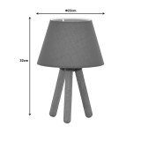 Llambë tavoline PWL-1071 pakoworld E27 gri-arrë D22x32cm