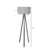 Llamba dyshemeje PWL-1059 pakoworld E27 në nuancë rëre/bezhe-arre D38x140cm