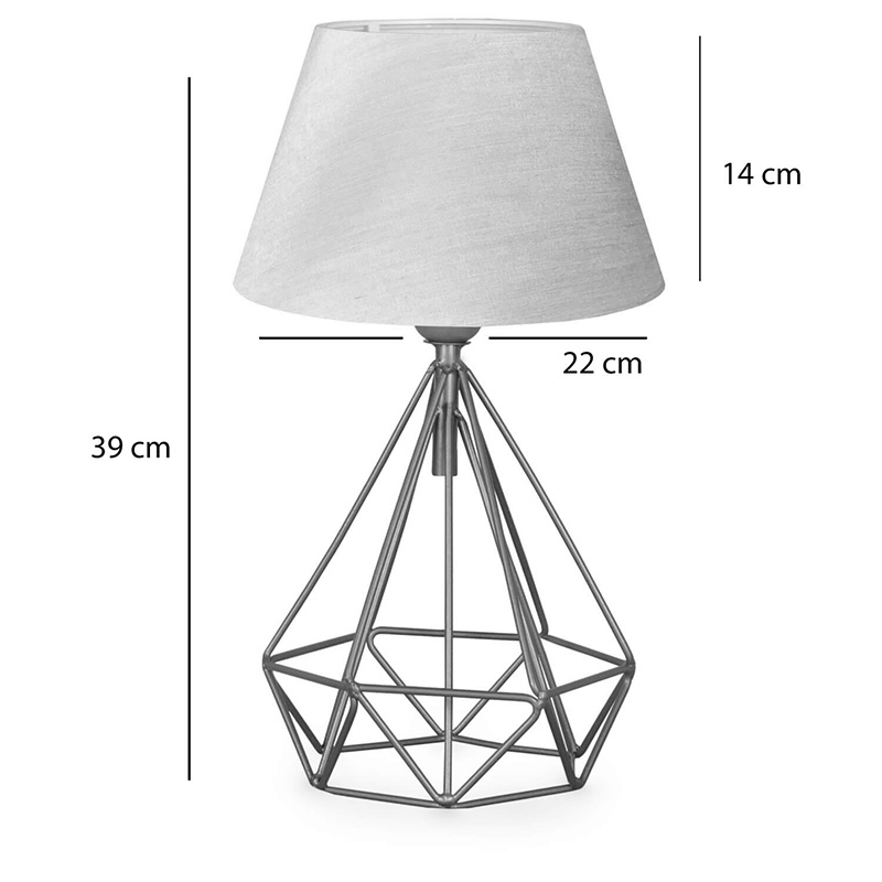 Llamba tavoline PWL-1080 pakoworld E27 bezhë-ar D22x39cm