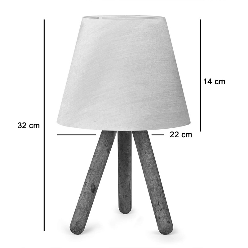 Llamba tavoline PWL-1071 pakoworld E27 bejzhë-arre D22x32cm