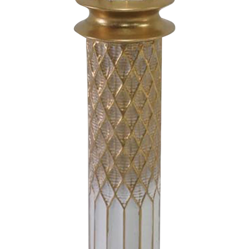 Vazo dekorative Sammy Inart metal në nuancë ari dhe të bardhë D15.2x88.4cm