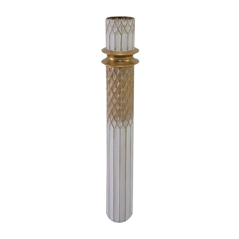 Vazo dekorative Sammy Inart metal në nuancë ari dhe të bardhë D15.2x88.4cm