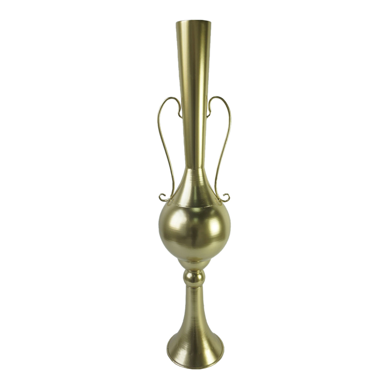 Vazo dekorative Hra Inart metal në nuancë ari D20.3x94cm
