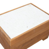 Stendë tavoline Otis pakoworld dru ahu arre-mermer i bardhë 60x42x35cm