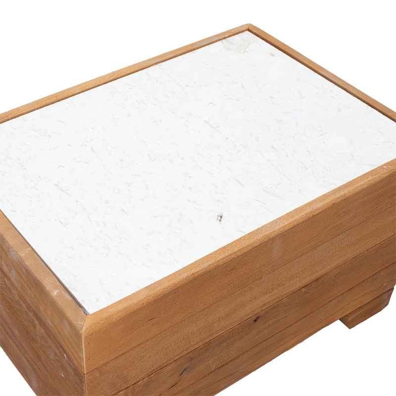 Stendë tavoline Otis pakoworld dru ahu arre-mermer i bardhë 60x42x35cm