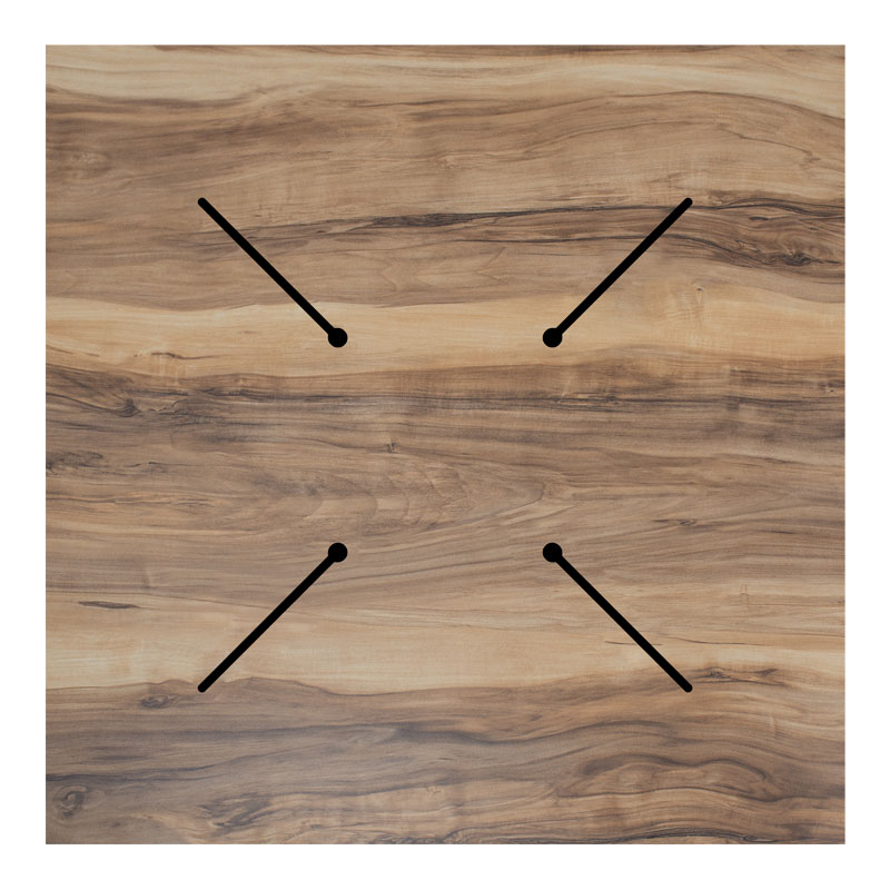 Pllakë tavoline Noble pakoworld HPL arrë 69x69cm trashësi 12mm