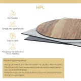 Pllakë tavoline Noble pakoworld HPL arrë 60x60cm trashësi 12mm
