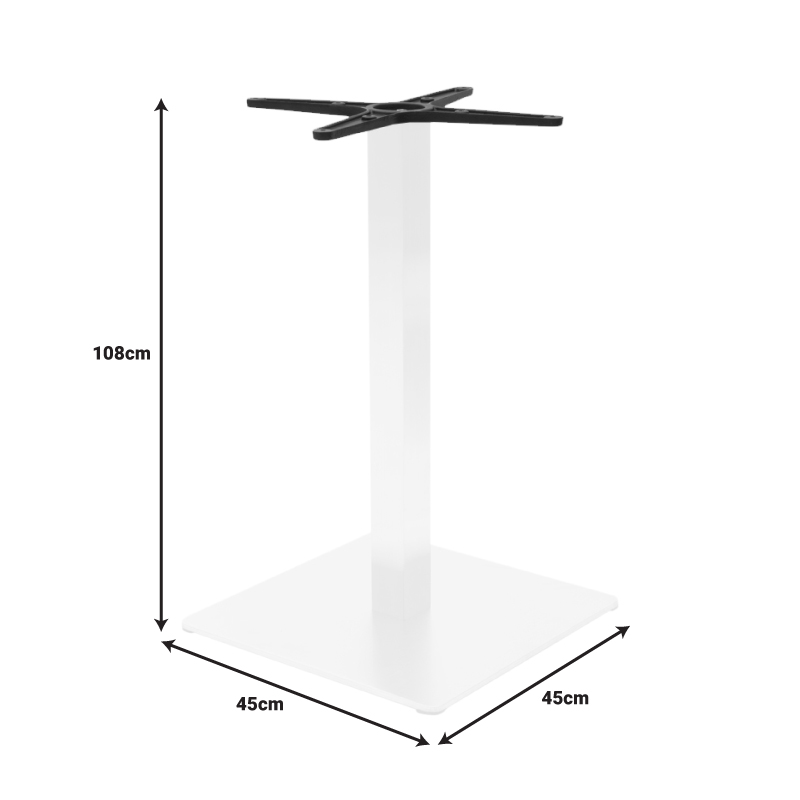Bazë tavoline bari Stofan pakoworld metal e bardhë-e zezë 45x45x108cm