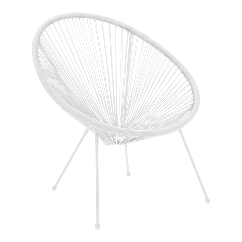 Fotel Acapulco pakoworld metal-pe rattan në nuancë të bardhë 68.5x74.5x84cm