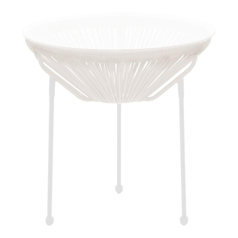 Tavolinë Acapulco pakoworld metal-pe rattan në nuancë të bardhë D50x52cm