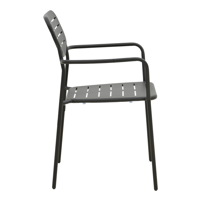 Fotel i palosshëm Deraby pakoworld metal i zi 56x45.5x83cm