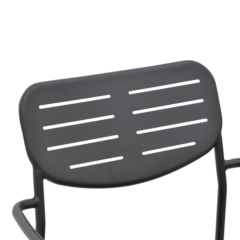 Fotel i palosshëm Deraby pakoworld metal i zi 56x45.5x83cm
