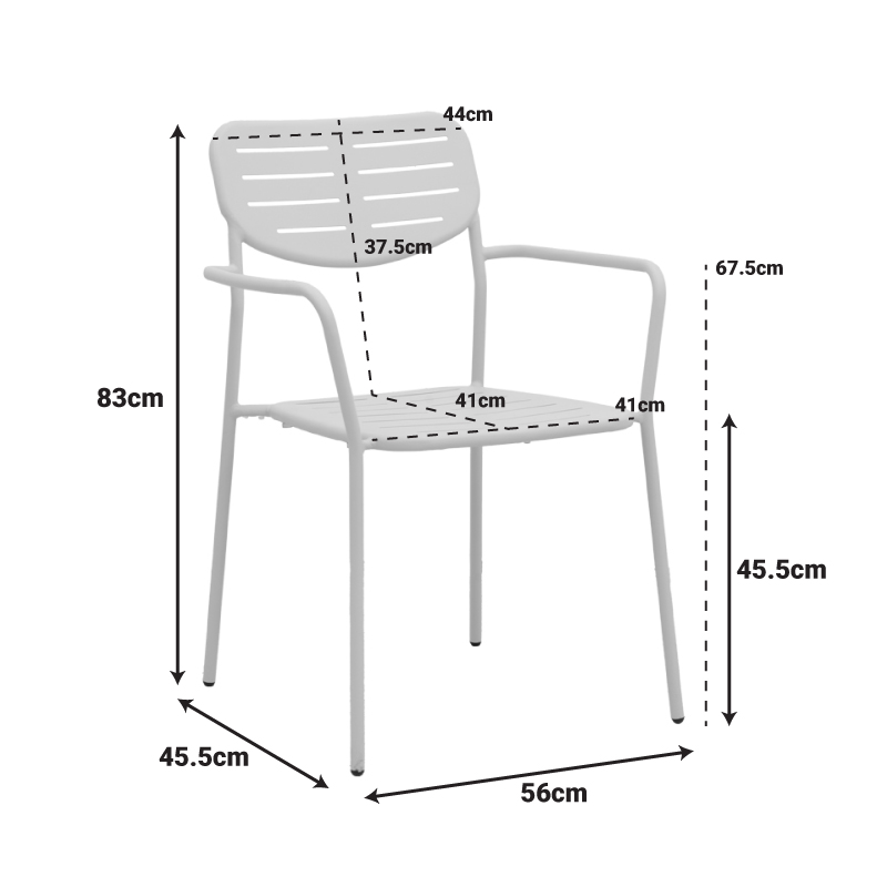 Fotel i palosshëm Deraby pakoworld metal terrakote 56x45.5x83cm