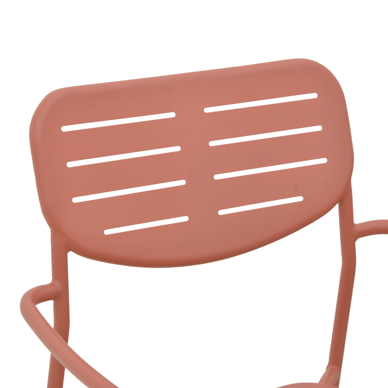 Fotel i palosshëm Deraby pakoworld metal terrakote 56x45.5x83cm