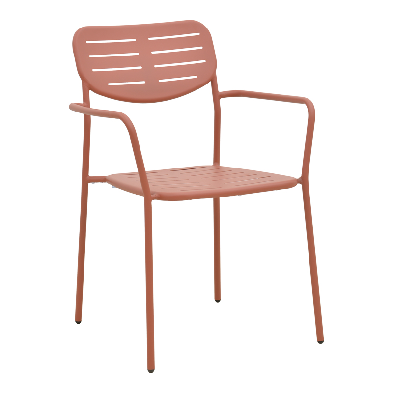 Fotel i palosshëm Deraby pakoworld metal terrakote 56x45.5x83cm
