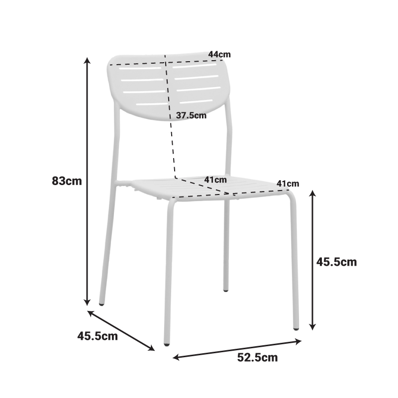 Karrige e palosshme Deraby pakoworld metal krem 52.5x45.5x83cm