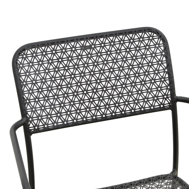 Fotel i palosshëm Federal pakoworld metal i zi 57x58x81.5cm