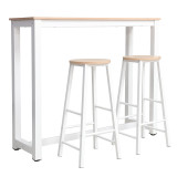 Set tavoline bari Marle pakoworld këmbë natyrale-e bardhë 120x40x100cm