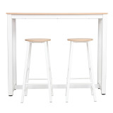 Set tavoline bari Marle pakoworld këmbë natyrale-e bardhë 120x40x100cm