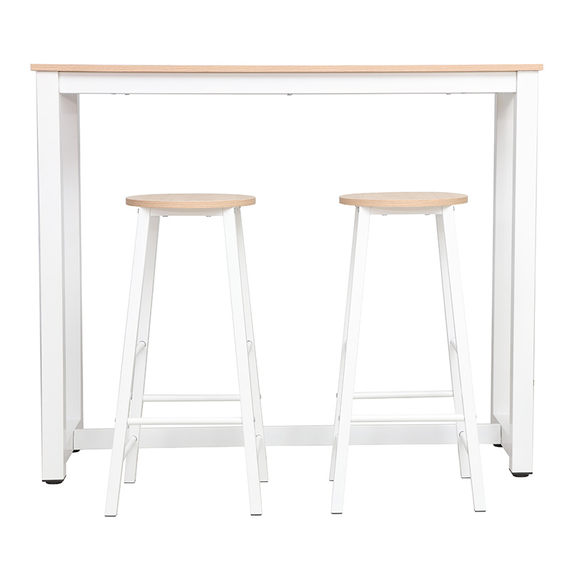 Set tavoline bari Marle pakoworld këmbë natyrale-e bardhë 120x40x100cm