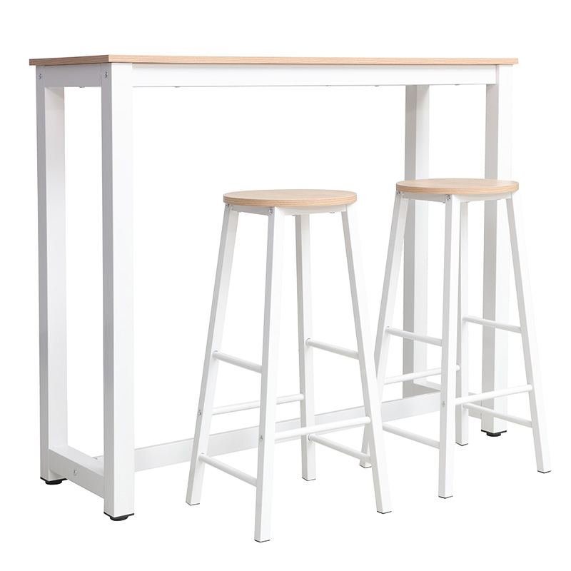 Set tavoline bari Marle pakoworld këmbë natyrale-e bardhë 120x40x100cm
