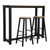 Set tavoline bari Marle pakoworld sonoma-këmbë e zezë 120x40x100cm