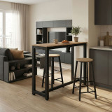 Set tavoline bari Marle pakoworld sonoma-këmbë e zezë 120x40x100cm
