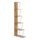 Bibliotekë mini Tars pakoworld sonoma-e zezë 50x22x150cm