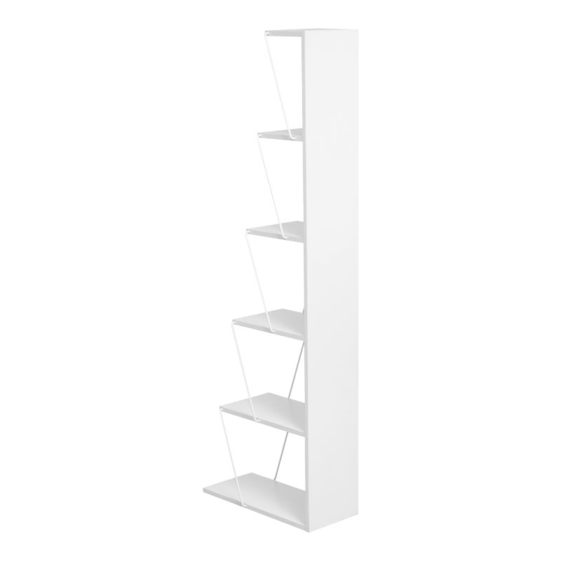 Bibliotekë mini Tars pakoworld e bardhë 50x22x150cm