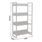 Bibliotekë Dorfie pakoworld në ngjyrë natyrale me metal të zi 70x30x124.5cm